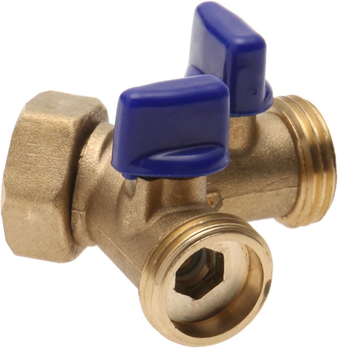 GardenSmith 677171 2-Way Hose Connector with Shut-Off