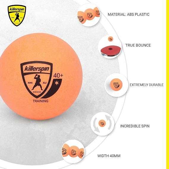 Killerspin 1-Star 40+ Table Tennis Balls, 25-Pack | Regulation Size 40mm | High-Performance ABS Training Balls for Enhanced Durability and Consistent Bounce