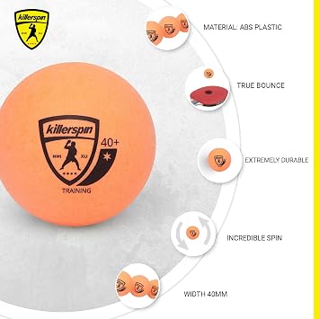 Killerspin 1-Star 40+ Table Tennis Balls, 25-Pack | Regulation Size 40mm | High-Performance ABS Training Balls for Enhanced Durability and Consistent Bounce