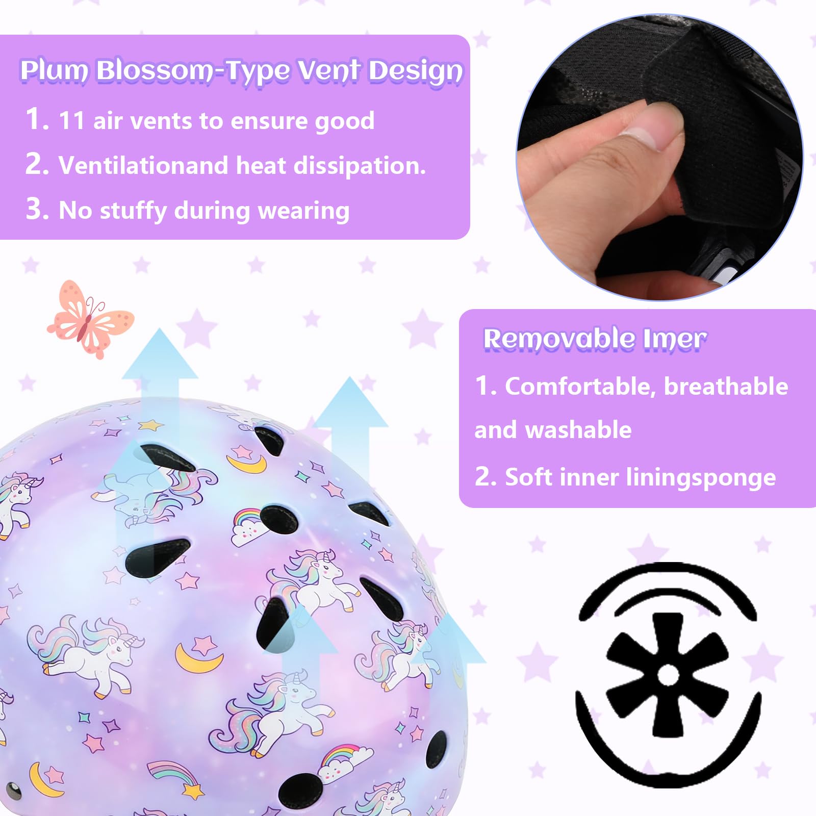 Casque de vélo réglable pour Enfants Filles Skate Protection