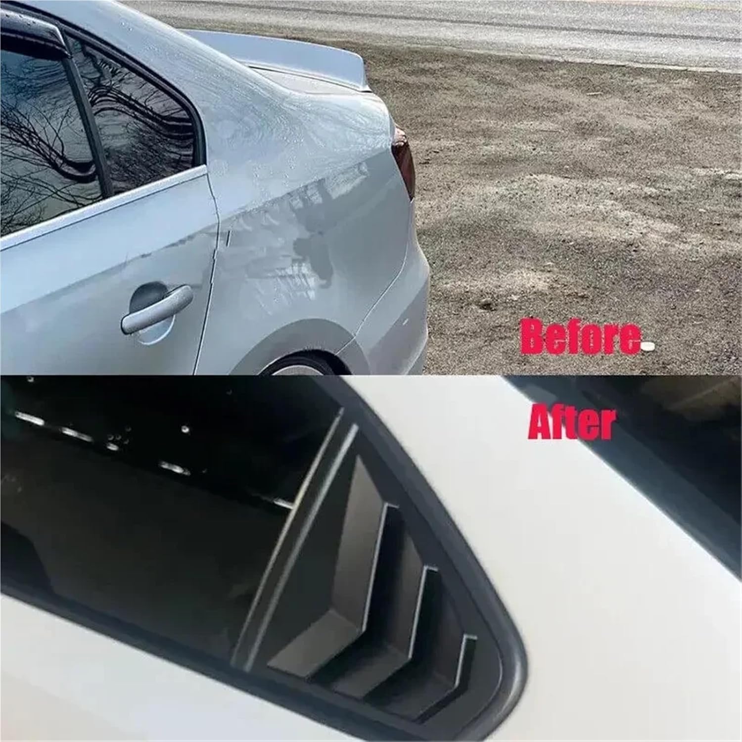 for Volkswagen Jetta MK6 2012-2018 Car Rear Louver Window Side Shutter Cover Trim Sticker Vent Scoop Carbon Fiber Accessories(Carbon)