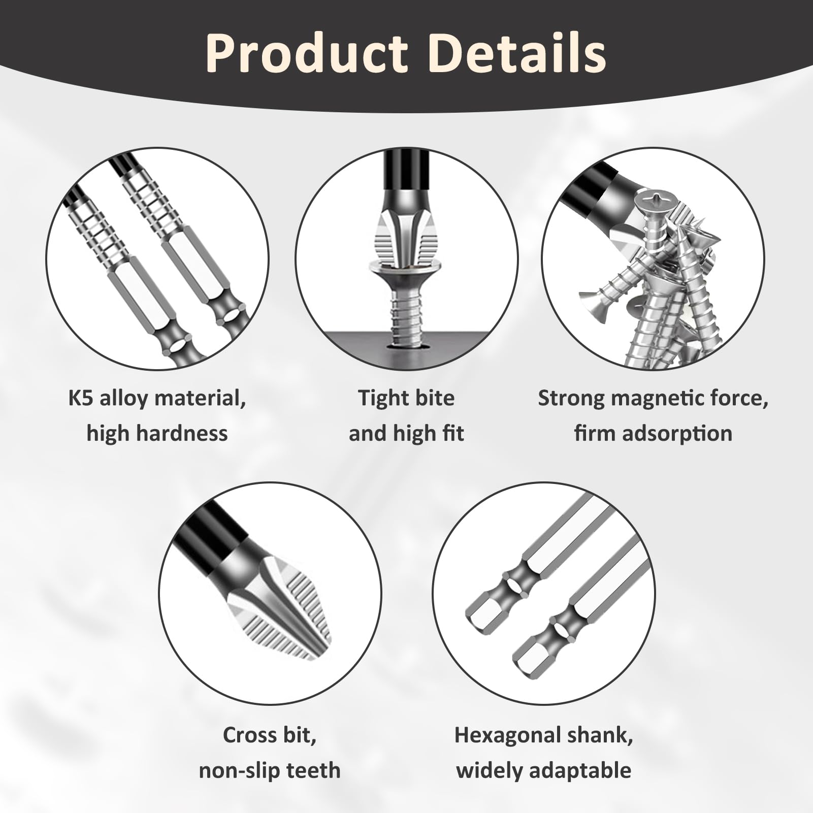 6 PCS High Magnetic Screwdriver Drill Bit Set - Image 3