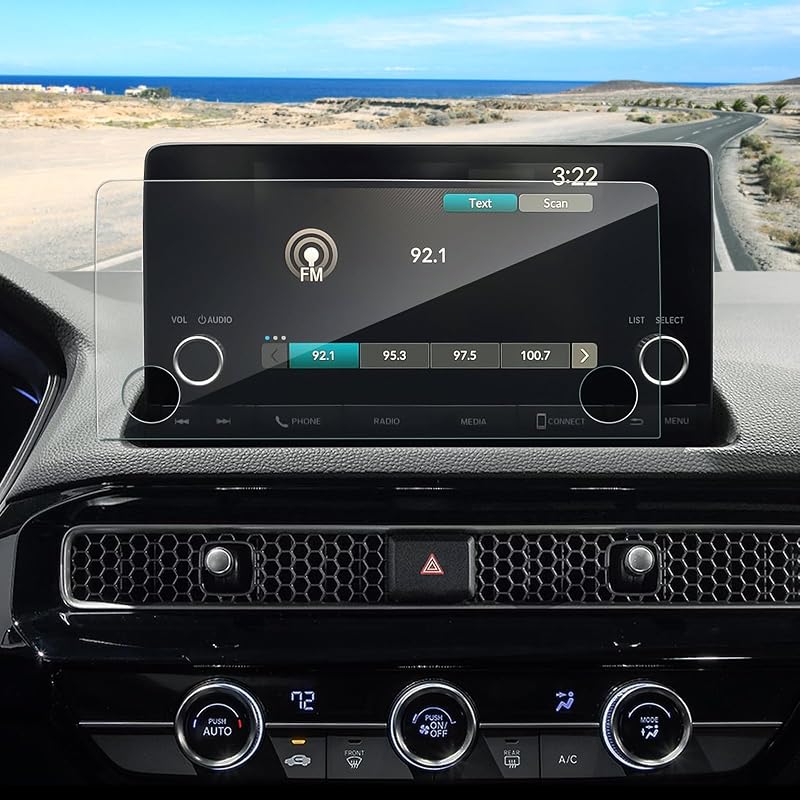 Película de vidro temperado fosco para tela multimídia do Honda Civic 2022–2026, 9H, antirreflexo e anti-impressões digitais, 17,8 cm (7 polegadas)