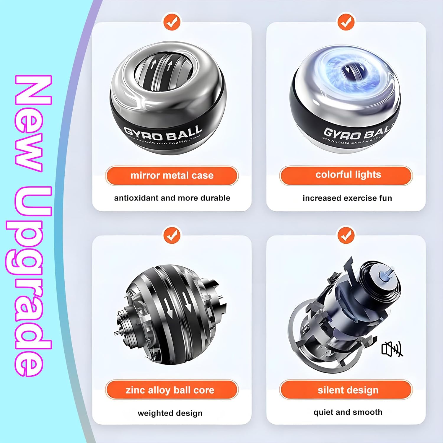 All-Metal Torque Ball and Metal Light-up Gyro Ball Bundle Item