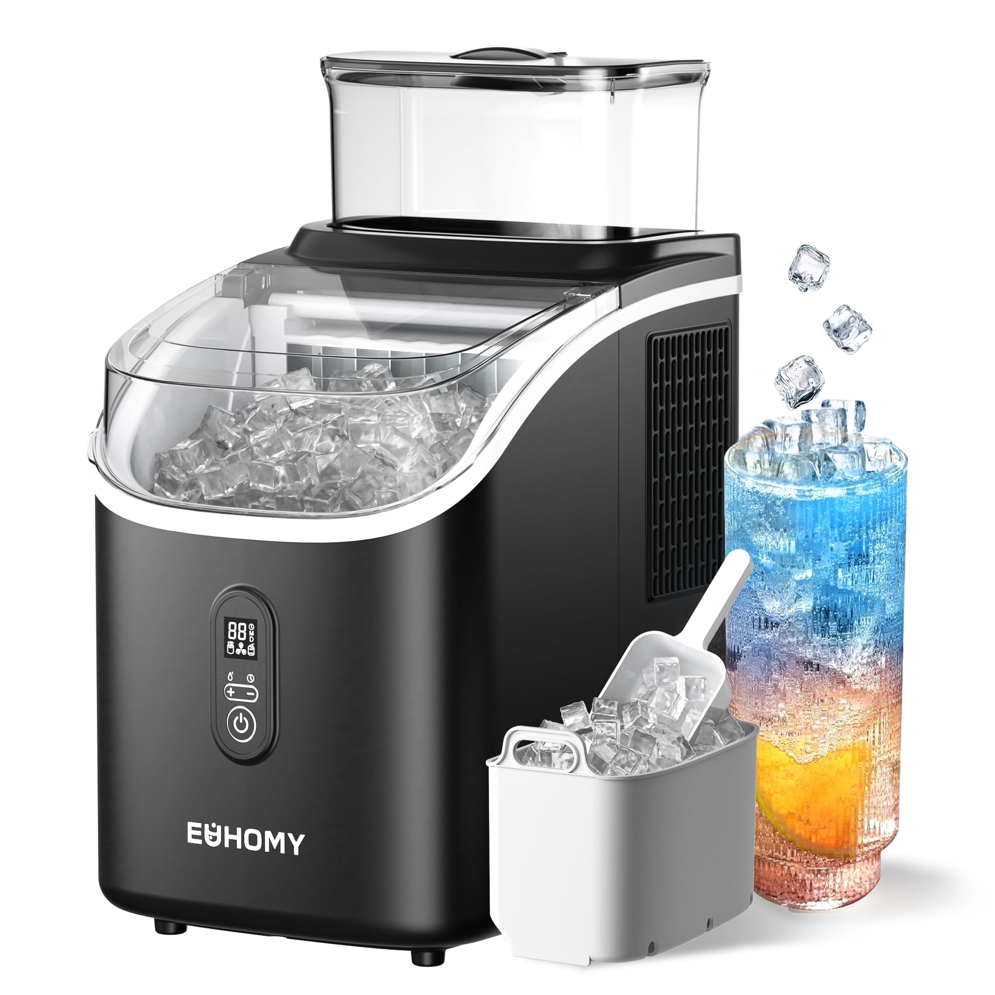 Amazon.co.jp: EUHOMY 製氷機 家庭用 【四角い透明氷 高速製氷】8分16