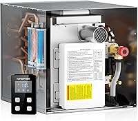 KINGRVER 65,000 BTU Tankless RV Water Heater - 12V DC On-Demand Hot Water, 3.8 GPM Thermostatic Control for RVs