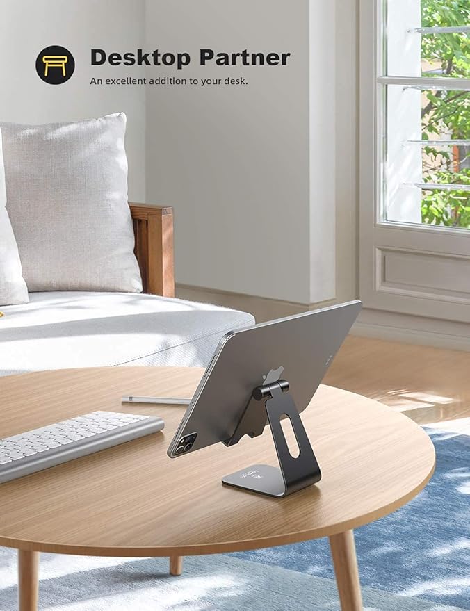 Soporte Ajustable para Tablet Lamicall Negro y Plata miniatura 2
