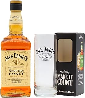 Jack Daniels Tennessee Honey Whisky Liqueur 70cl 35 ABV Includes Branded Glass
