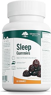 Genestra Brands Sleep Gummies | Great-Tasting Sleep Aid Gummy for Improved Sleep Quality – Fall Asleep Faster & Stay Asleep Longer | Melatonin, Lemon Balm, L-theanine, Vit B6 | 30-Day Supply 60ct.