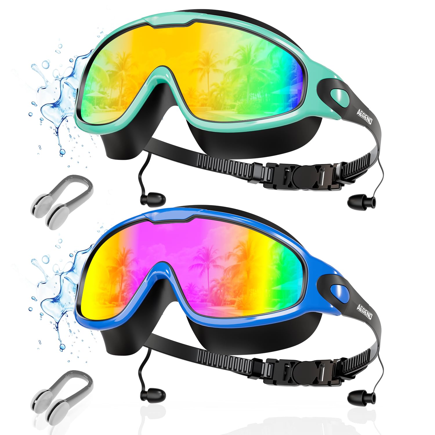 New Adult Wide View Swim Goggles