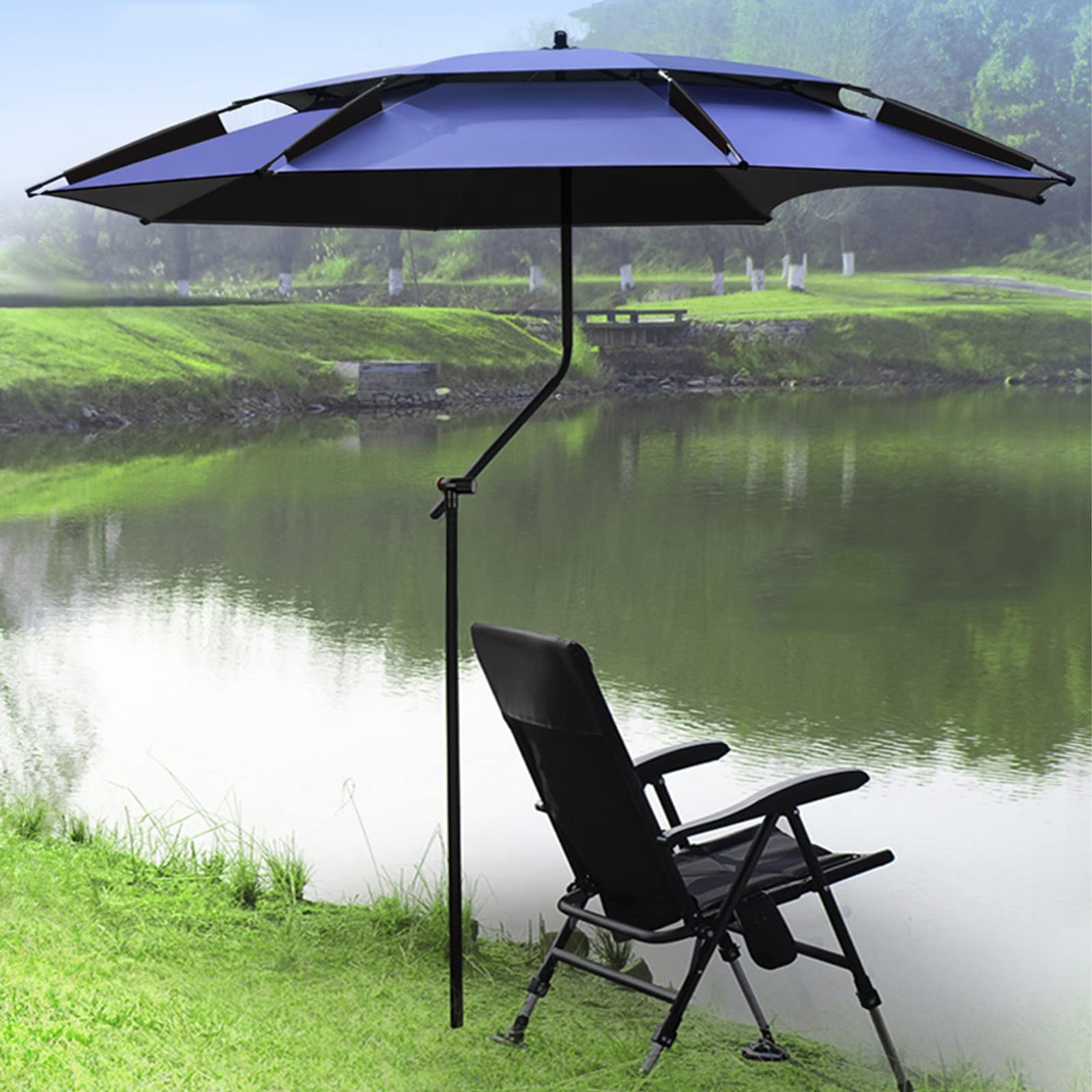 Tragbarer Sonnenschirm Mit Seitentuch | UV Schutz Schirm Für Camping & Angeln | Halbkreisförmig