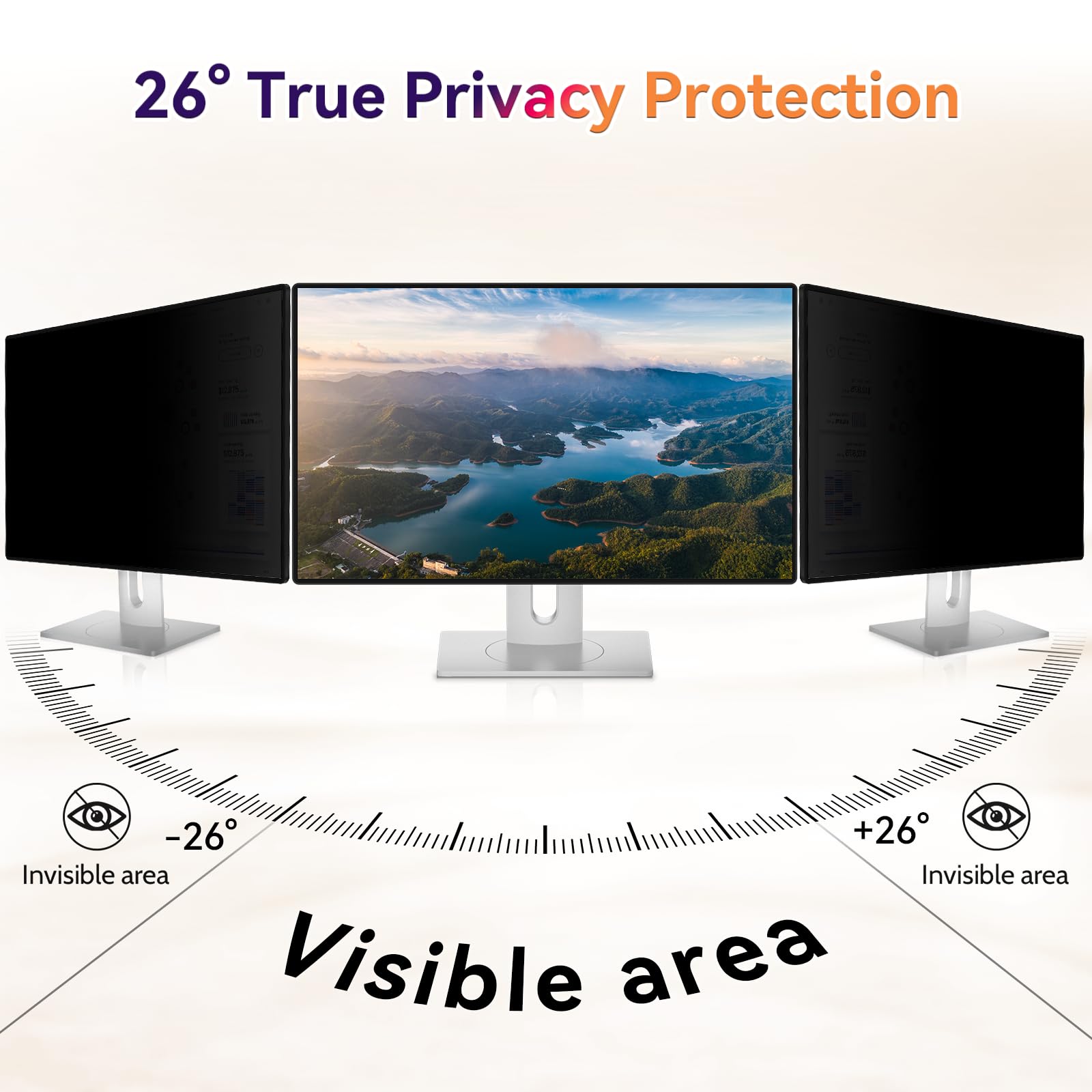 Protector de pantalla curvo de privacidad para computadora de 34 pulgadas para monitor de pantalla ancha de relación de aspecto 21:9, protección ocular extraíble, filtro de luz azul antirreflejos