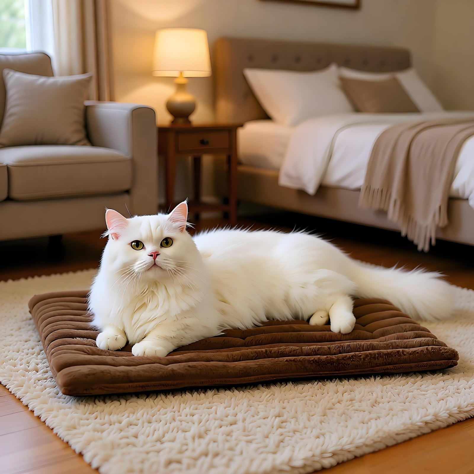 Generisch Selbstheizende Katzenmatte waschbare Katzenmatte und Hundedecke mit Rutschfester Unterseite für Katzen - und Hundebett