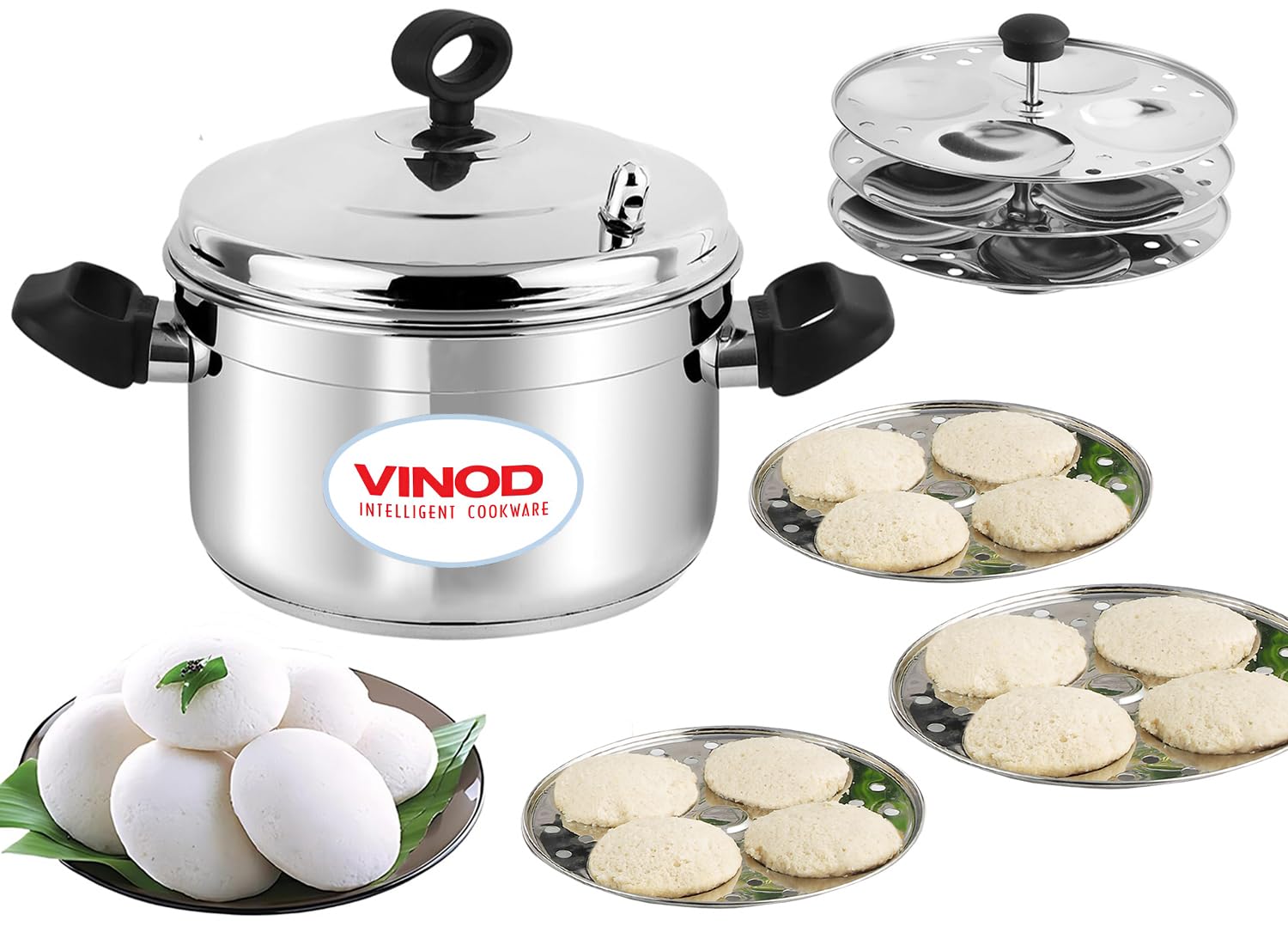 Vinod Classic Stainless Steel Idli Maker Cooker - 6 Deeper Plates (24 Idlis) / Idli Steamer/Idly Stand/Plump Fluffy Idlies/SAS Bottom/Induction & Gas Base - 2 Year Warranty (B0BZSKG2Q2) Amazon Price History, Amazon Price Tracker