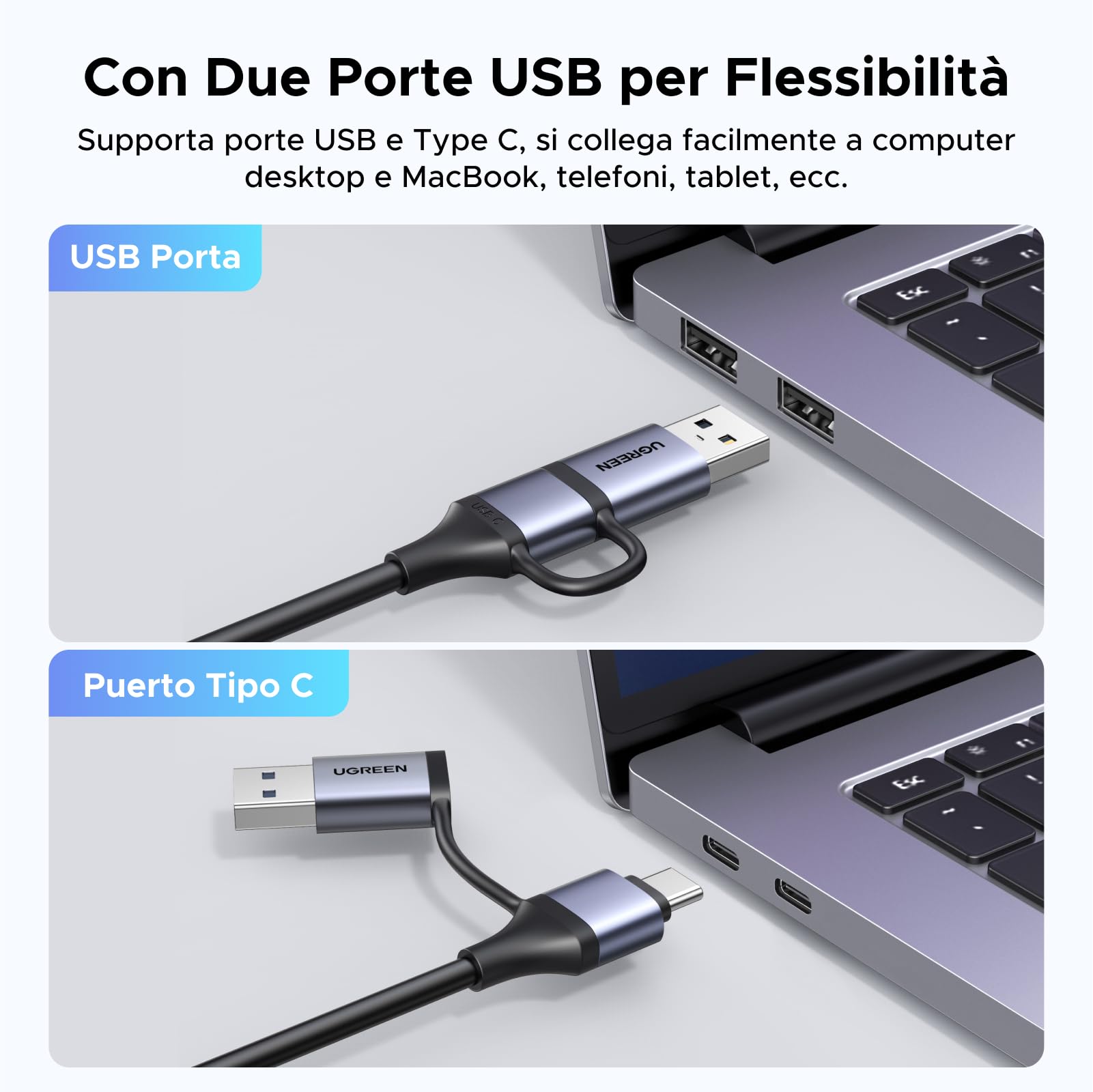 UGREEN Scheda di Acquisizione Video HDMI 4K 30Hz su USB A USB C 3.0 2K 30Hz 1080P per Streaming Registrazione di Giochi Compatibile con Quest 3 Switch 2 PS5 PS4