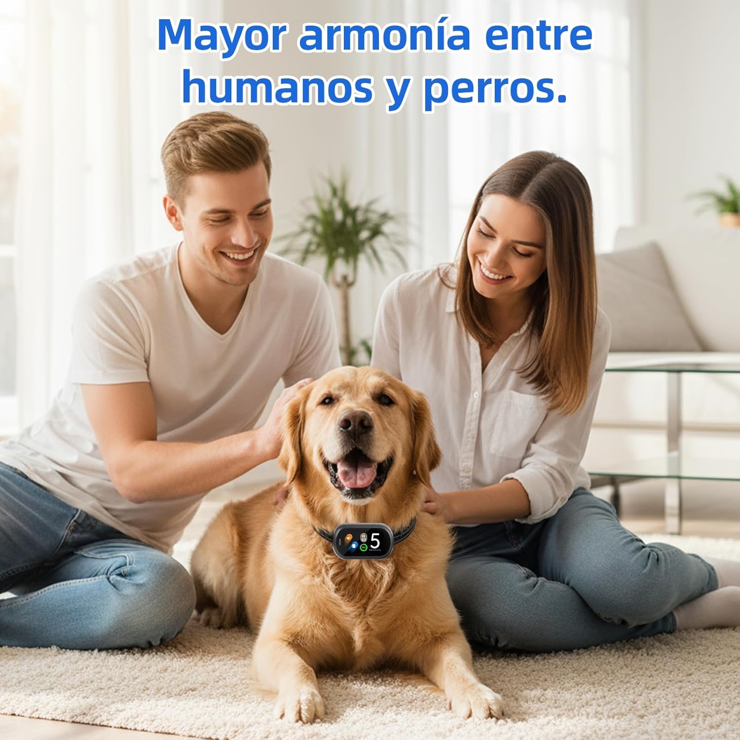 Collare Antiabbaio per Cani Piccoli Medi Grandi, Collare Addestramento Intelligente con 5 Modalità e Sensibilità Regolabile, Display LED, Batteria USB Ricaricabile, IP67 Impermeabile
