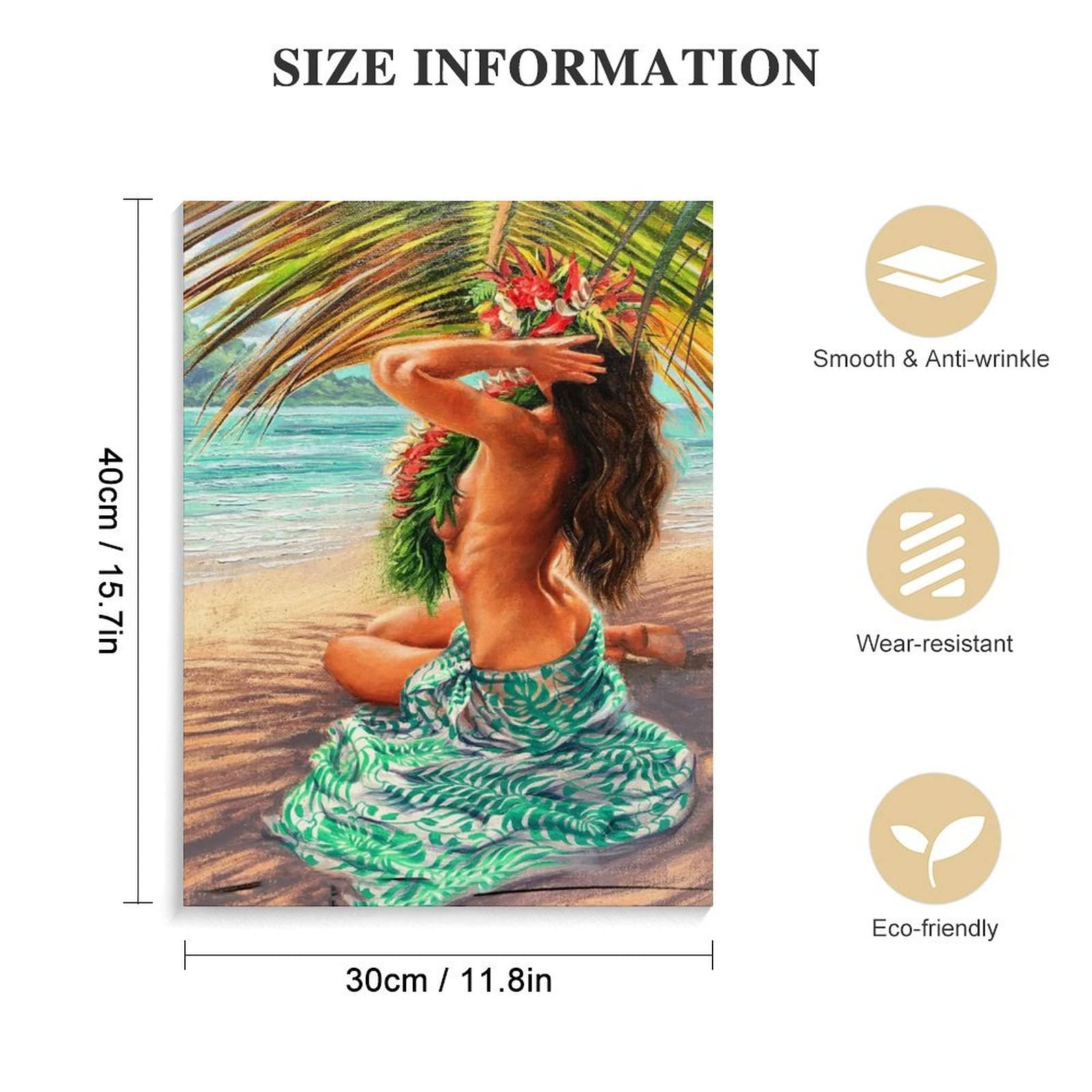 Tahiti Palm Tree Shade Wall Art Vintage Hula Girl Poster Hawaii