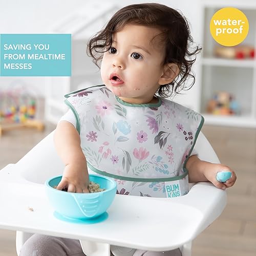 Miniatura 2 de Bumkins Baberos para niña o niño, SuperBib para bebés y niños pequeños de 6 a 24 meses, esenciales imprescindibles para comer, alimentar, A1 Desert