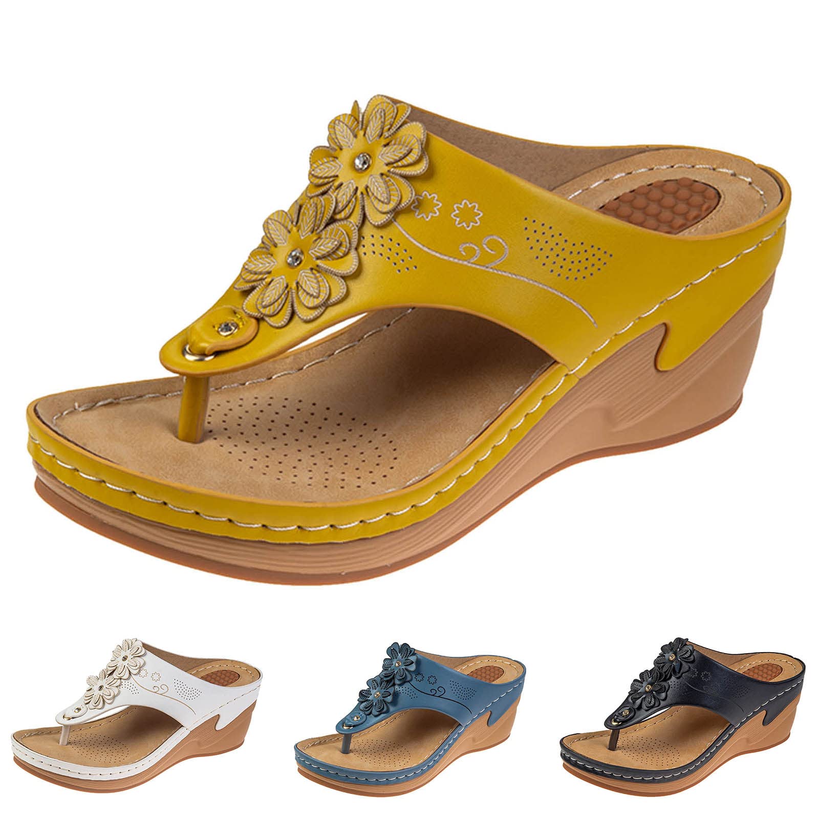 Generico Sandales Et Mules Pour Femmes Confortables LéGèRes AntidéRapantes Semelle Souple Respirantes Chaussures Femme éTé Mode Mules Support Coupe Large Ville Vacances