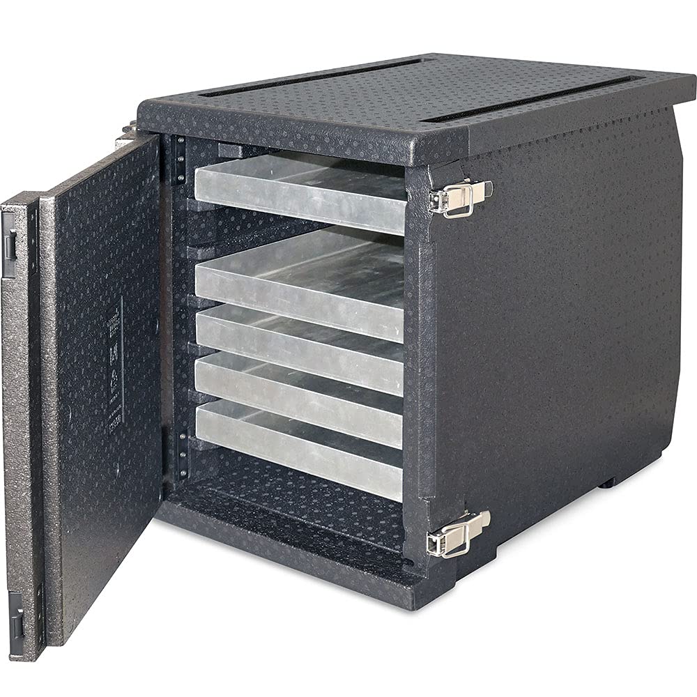 BRB Thermobox mit Fronteinschub und Deckel, Inhalt 146 Liter, BxTxH 540 x 740 x 685 mm, anthrazit