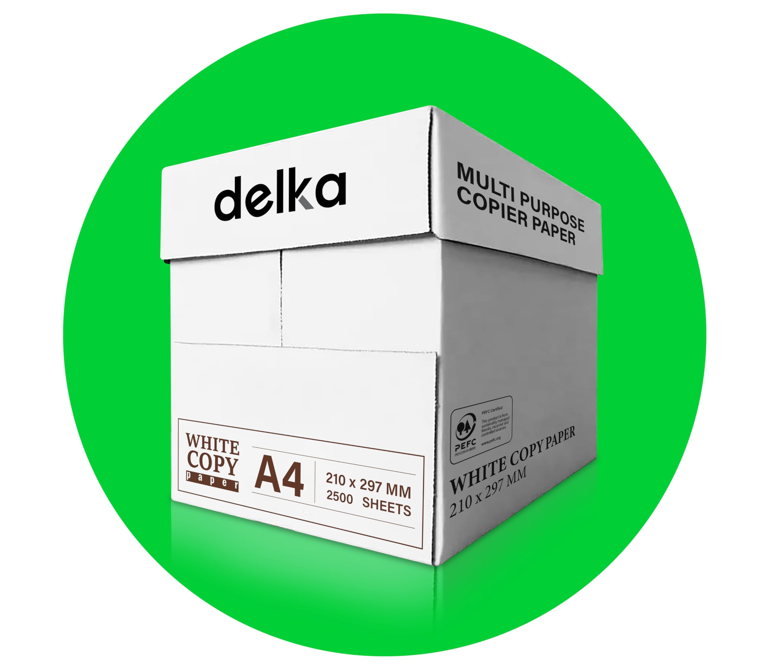 delka Multi-Purpose A4 Printer Paper, 75gsm A4 Paper, 5 Reams, 2500 Count, White (Pack of 5)