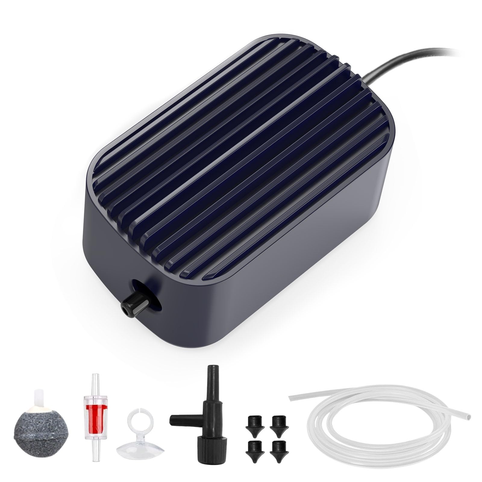 QZQ Air Pump Aquarium Fish Tank Air Pump Silent with Single Outlet Included Accessories Suitable Fish Tank from 1L to 100 Liters(2W)