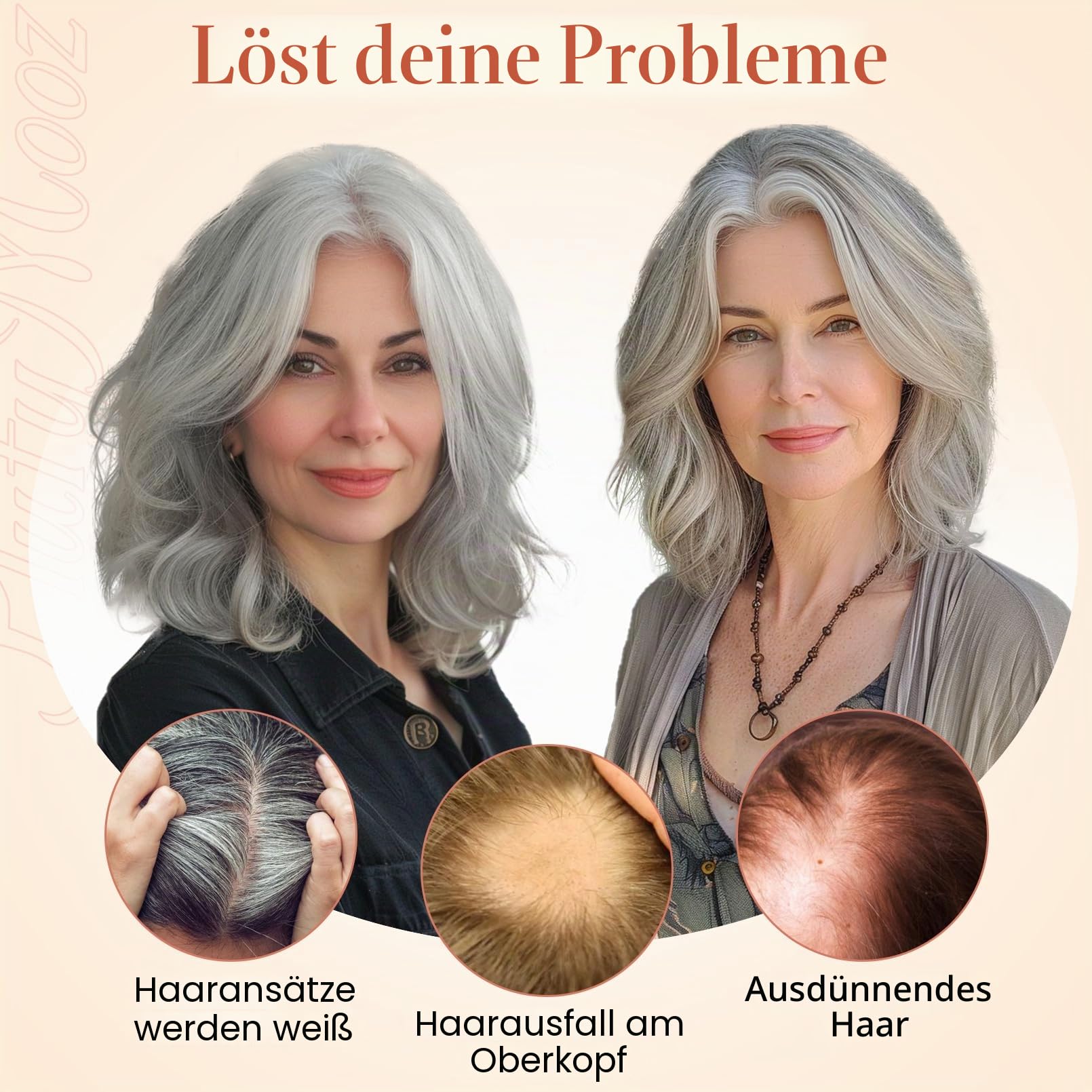 Flufymooz Echthaar-Topper für Frauen, 26 cm Real Human Hair Toppers for Women 100% Echthaar-Topper für dünner werdendes Haarteil 360° 3D Clip-in Pony-Haarteil-Mittelbraun mit blonden Strähnen