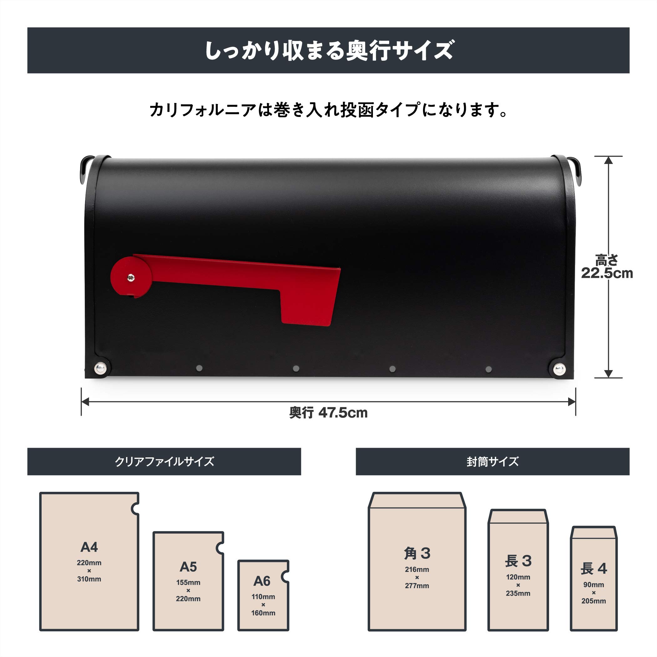 カバポスト(Cabapost) アメリカンポスト 両開き 自動閉じ USポスト 71Zmoc2NUGL._AC_UF1000,