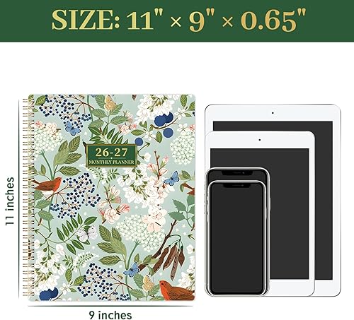 Miniatura 3 de Agenda mensual 2026-2027, planificador académico 2026-2027, julio 2026 - diciembre 2027, 9 x 11 pulgadas, agenda mensual de 18 calendario con