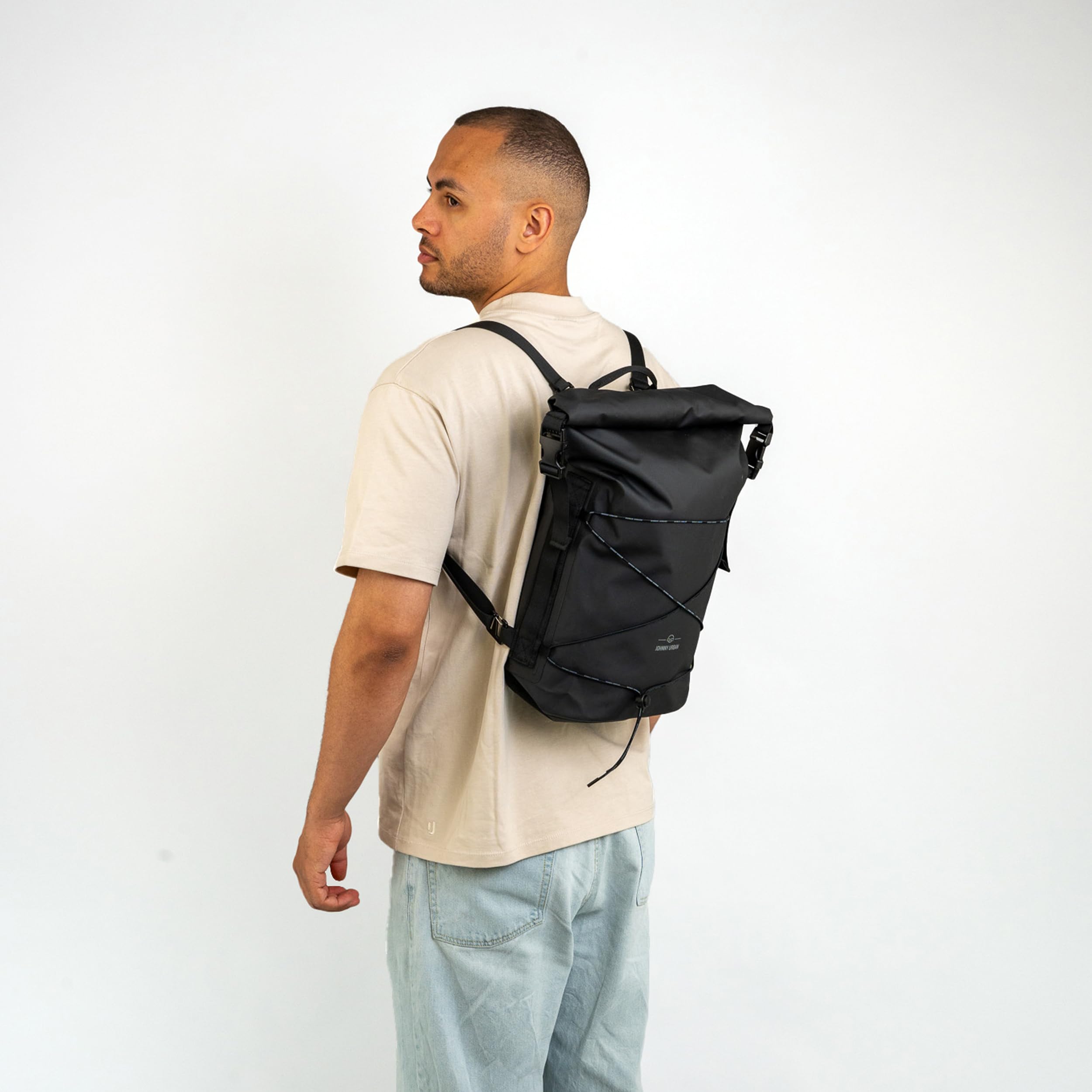 Johnny Urban Sac Étanche Noir - Myles - Dry Bag 20L - Sac à Dos Imperméable pour Kayak, Plage, Voyage, Canoë, Bateau, Sup - Waterproof Rolltop Backpack - Acessoires de Natation & Piscine
