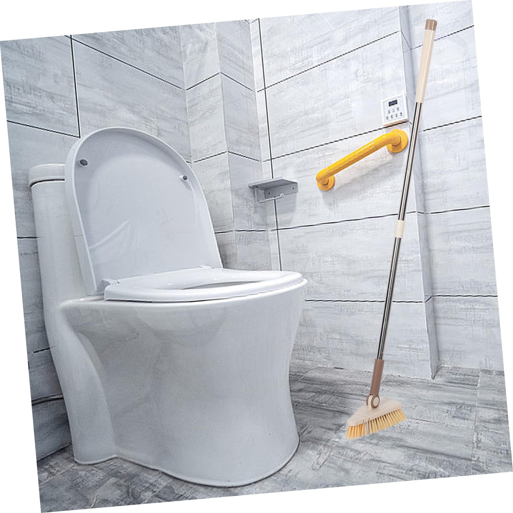 COLLBATH Practical Bathroom Brush Floor Scrubber Brush Stable Handle Pool Cleaning Brush Pole