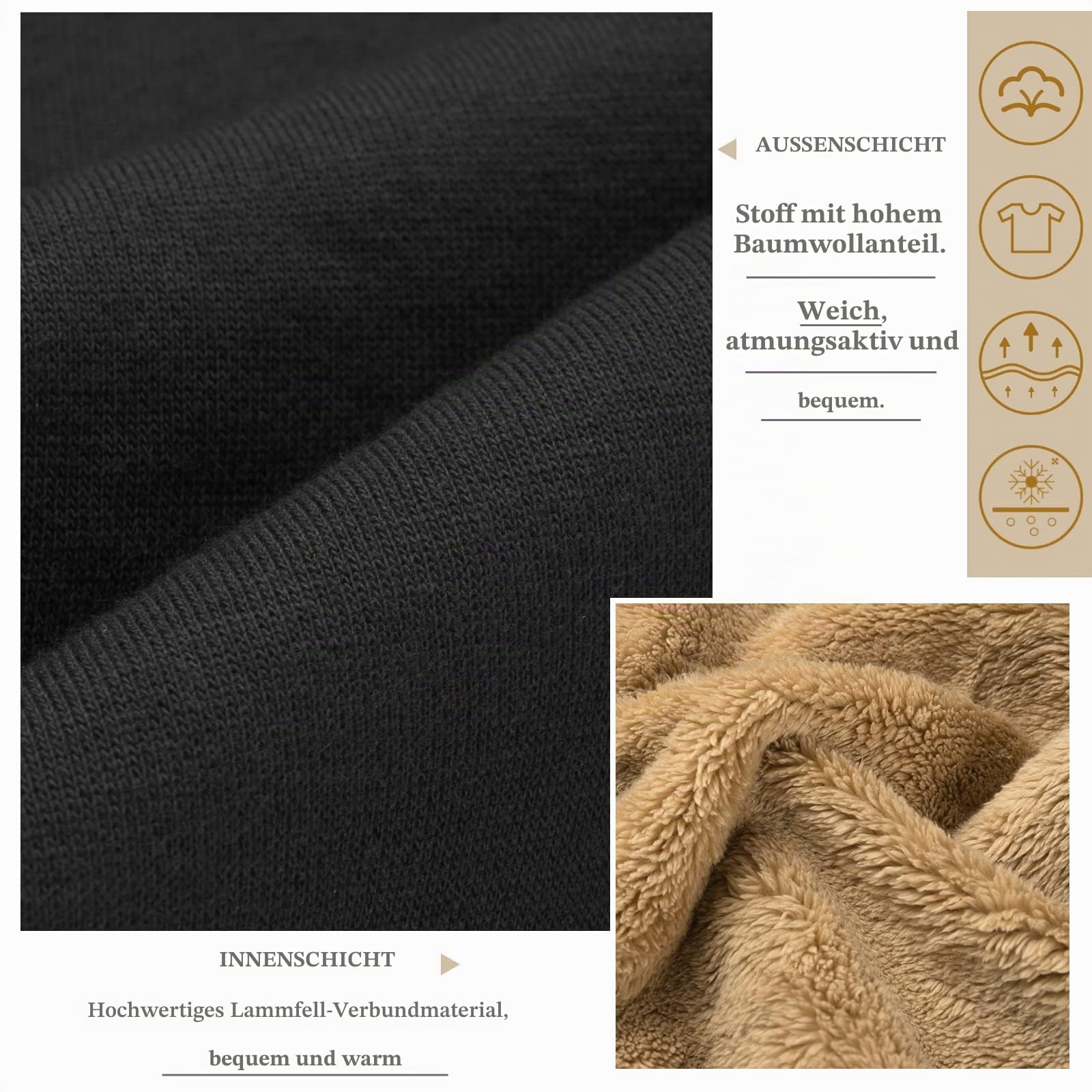 Svanco Fleecejacke Damen Lang Gefütterte Fleecemantel mit Kapuze | Dicke Warme Teddyfleece Innenfutter, 2 Große Taschen, Doppelfunktion‑Reißverschluss, gemütlich für Herbst Winter Outdoor