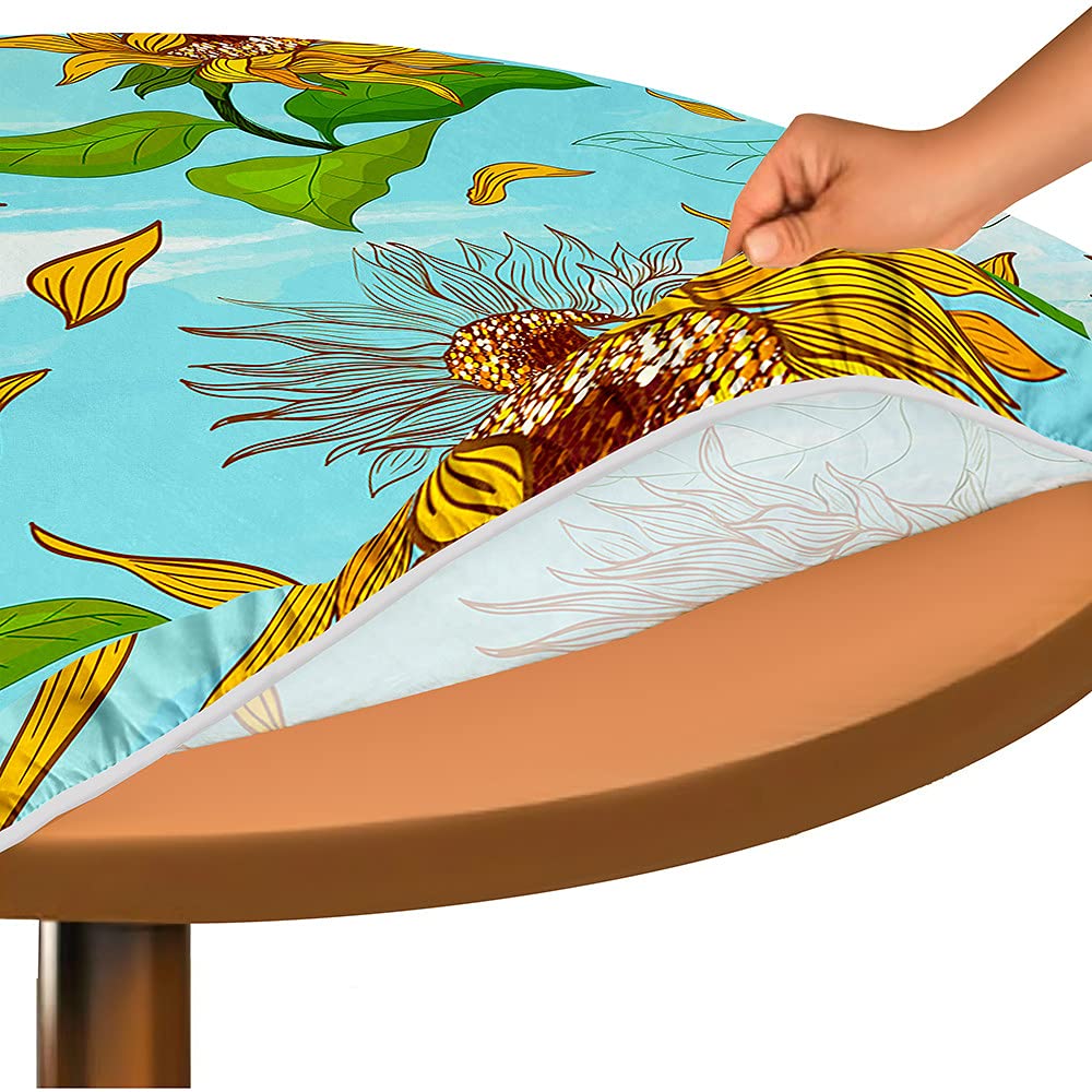 Morbuy Nappe Ronde Avec Bord Élastique, Œillet Fleur Imprimé