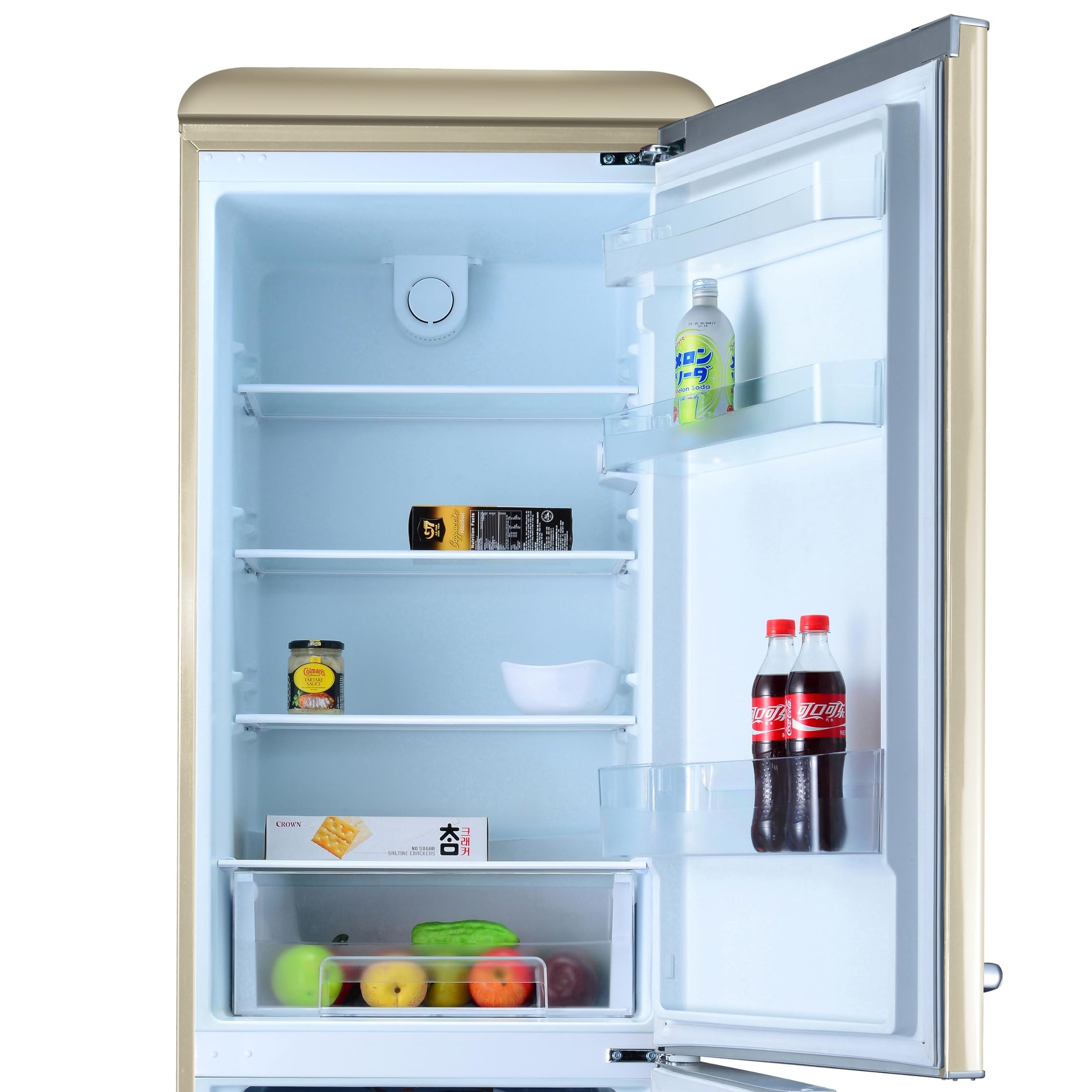 GEDTECH Refrigerateur combiné vintage GCBV310CR - Congélateur bas - Crème - Capacité 310 L - Faible conso