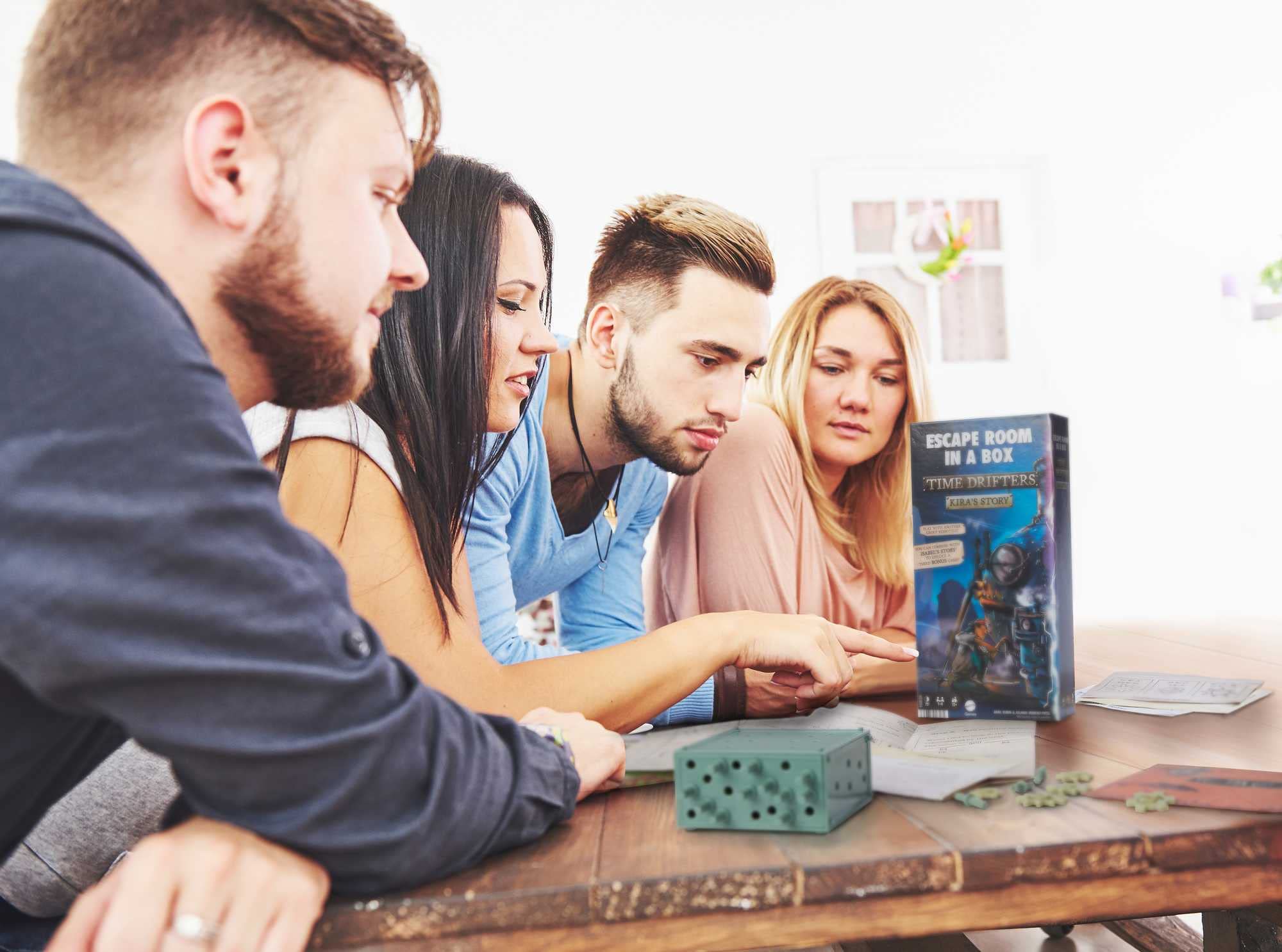 Escape Room in A Box: TIME Drifters KIRA'S Story Party Game for 1 to 4 Players with Clues & Puzzles, Combine with Kira's Story for Remote Play, Gift for for 13 Year Olds & Up