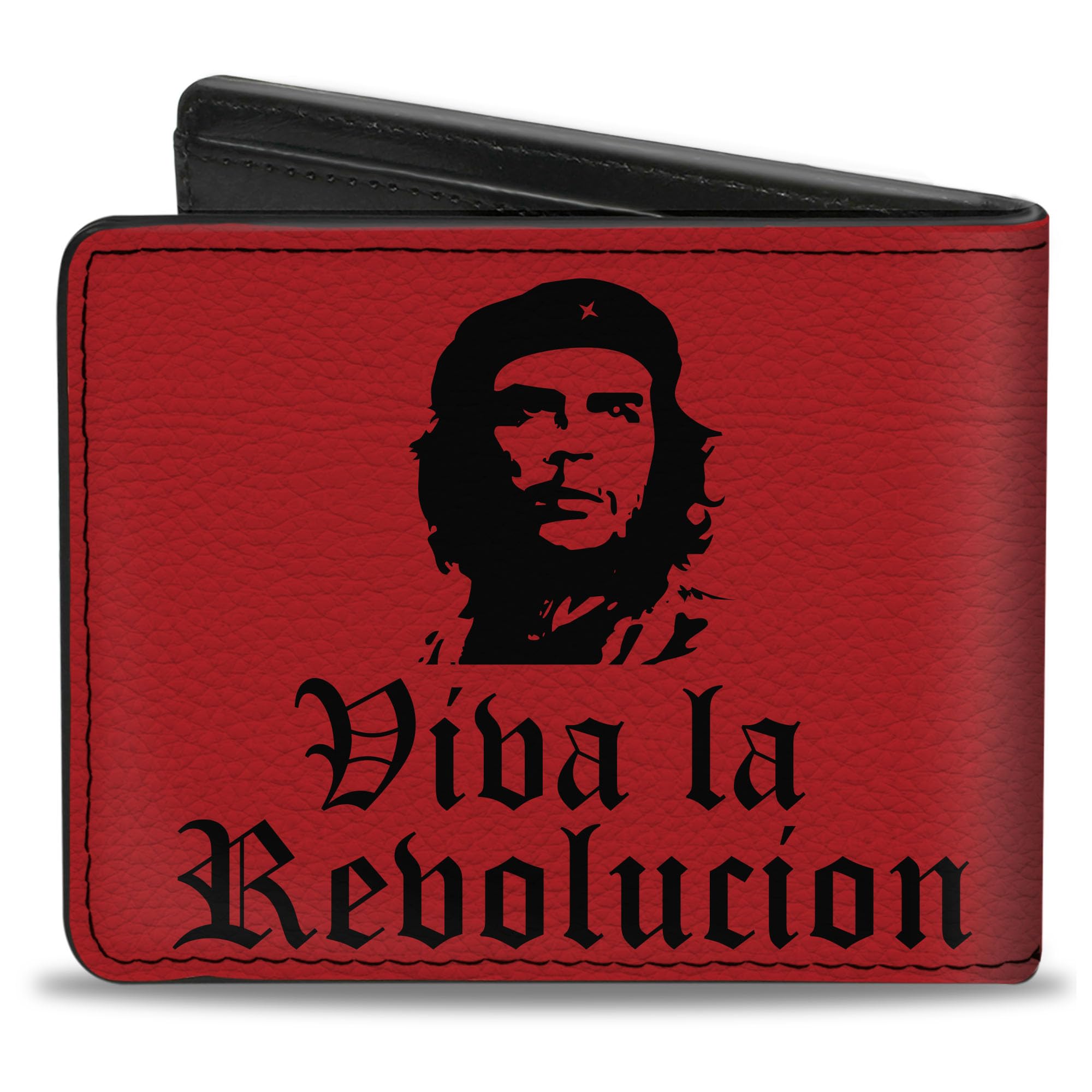 Buckle-Down Men's Wallet, Bifold, Viva La Revolucion Che FMLN Red, Vegan Leather, Multi, 4.0