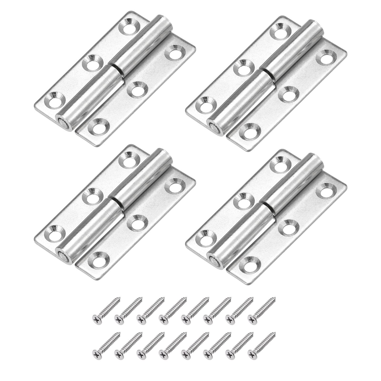 METALLIXITY Lift Off Hinge (64mm/2.5") 4Pcs, 304 Stainless Steel Left-Handed Slip Joint Small Flag Hinges
