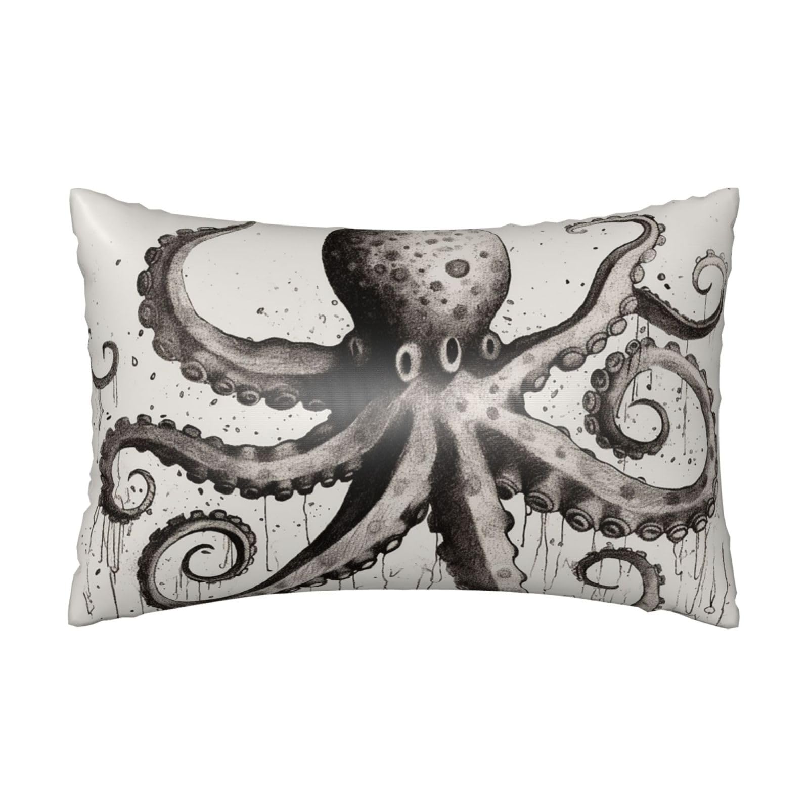 Satin Pillowcase for Hair and Skin,Soft Breathable Silk Pillowcase Octopus Cooling Pillow Cover with Hidden Zipper Queen Size Cushion Case for Bedroom Sofa 20”X30”