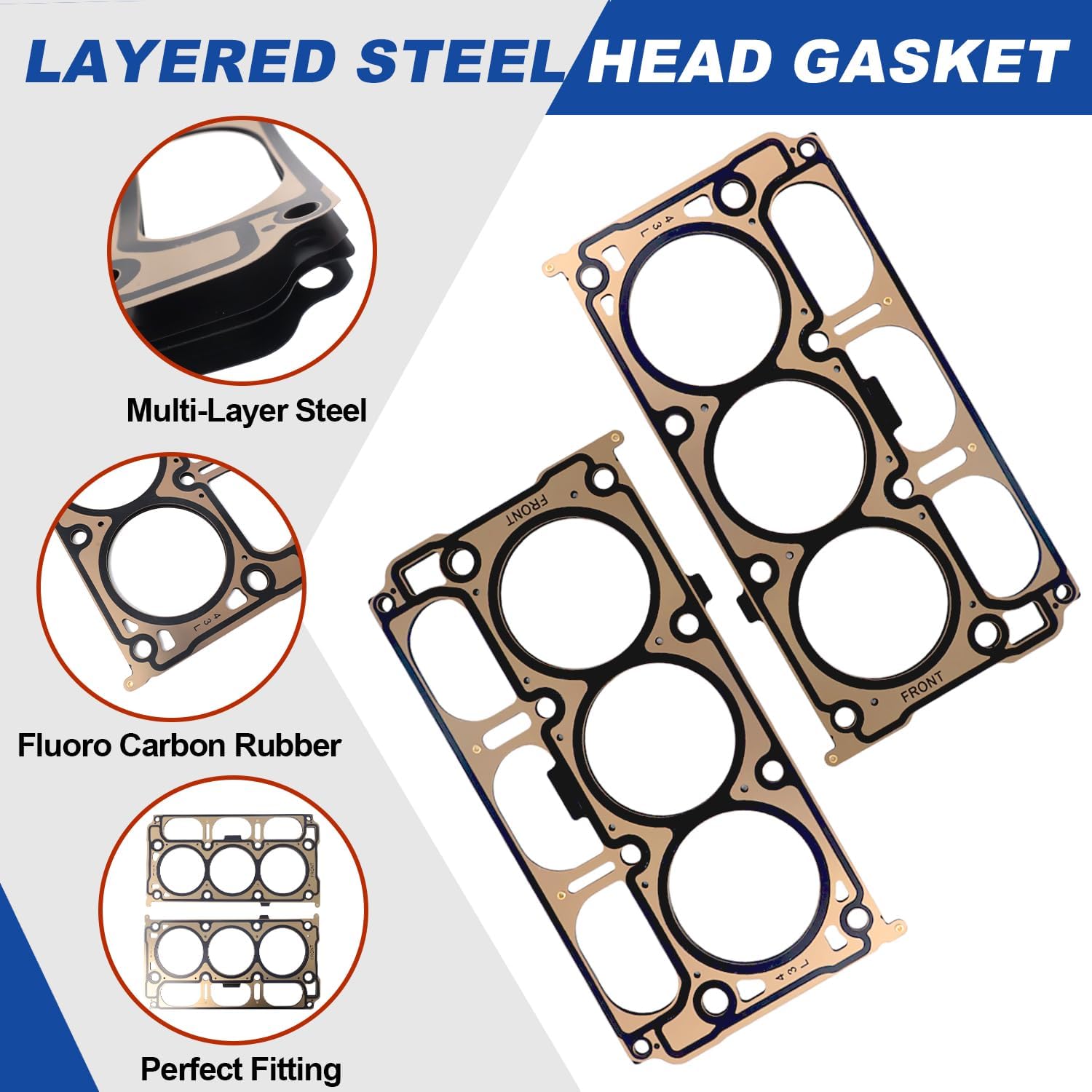 4.3L AFM DOD Camshaft Kit Fit for 2014-2020 Chevrolet Silverado 1500, GMC Sierra 1500 4.3L LV3 Engine, Includes Lifters, Head Gasket Set, Timing Chain, Bolts, Replace OE: HGS4243 12569256