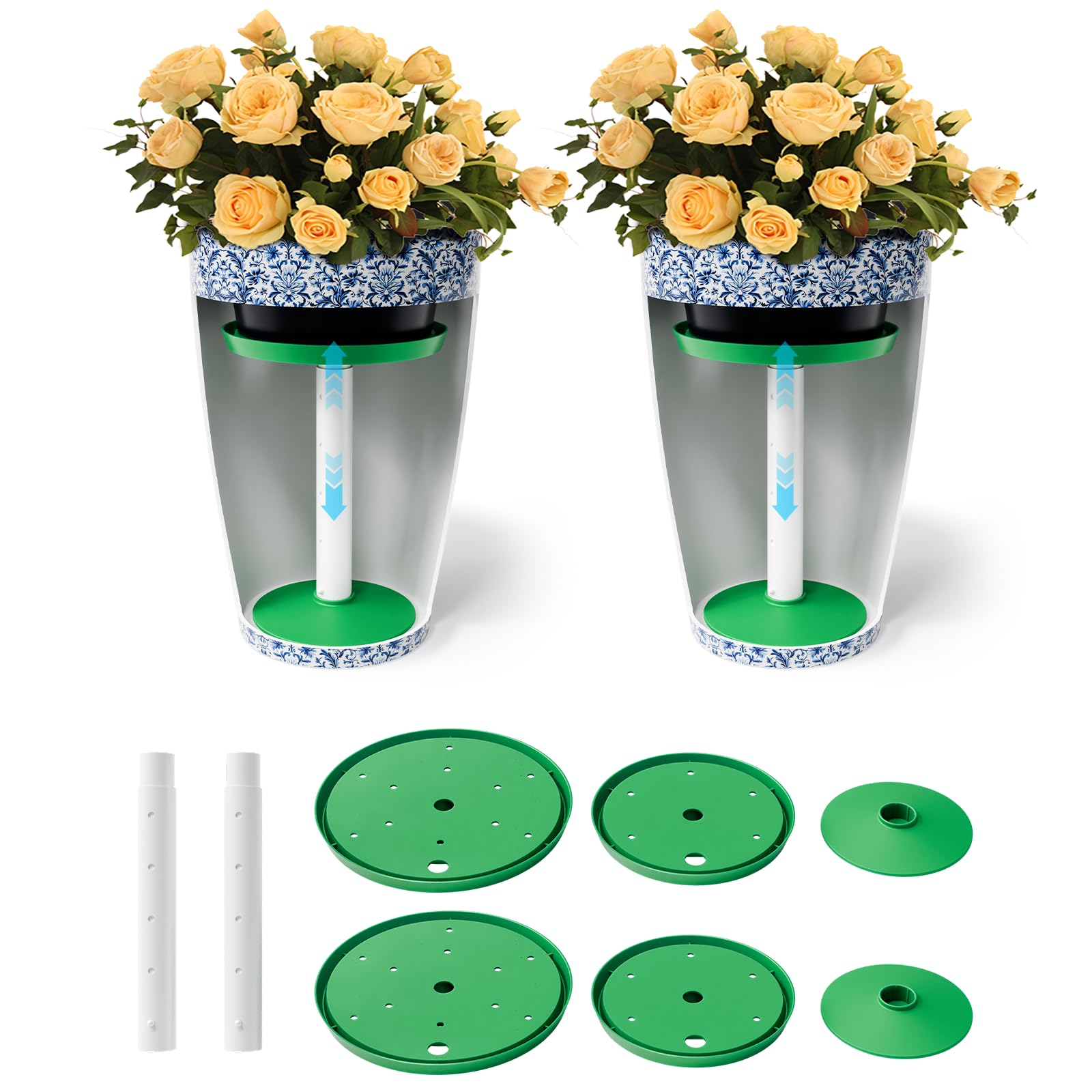 Photo 1 of **Missing parts**Somcthao Adjustable Height Planter Inserts for Large Pots, Tall Tapered Plant Riser for Inside Pots, (11-17” Rise, 6" Base, 8" or 10" Top) ( Short Lift 11-17” Rise)