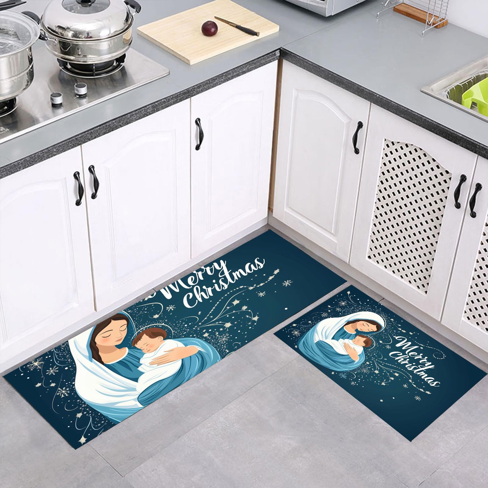 Juego de alfombras de cocina antifatiga para aliviar el dolor de pies y evitar resbalones