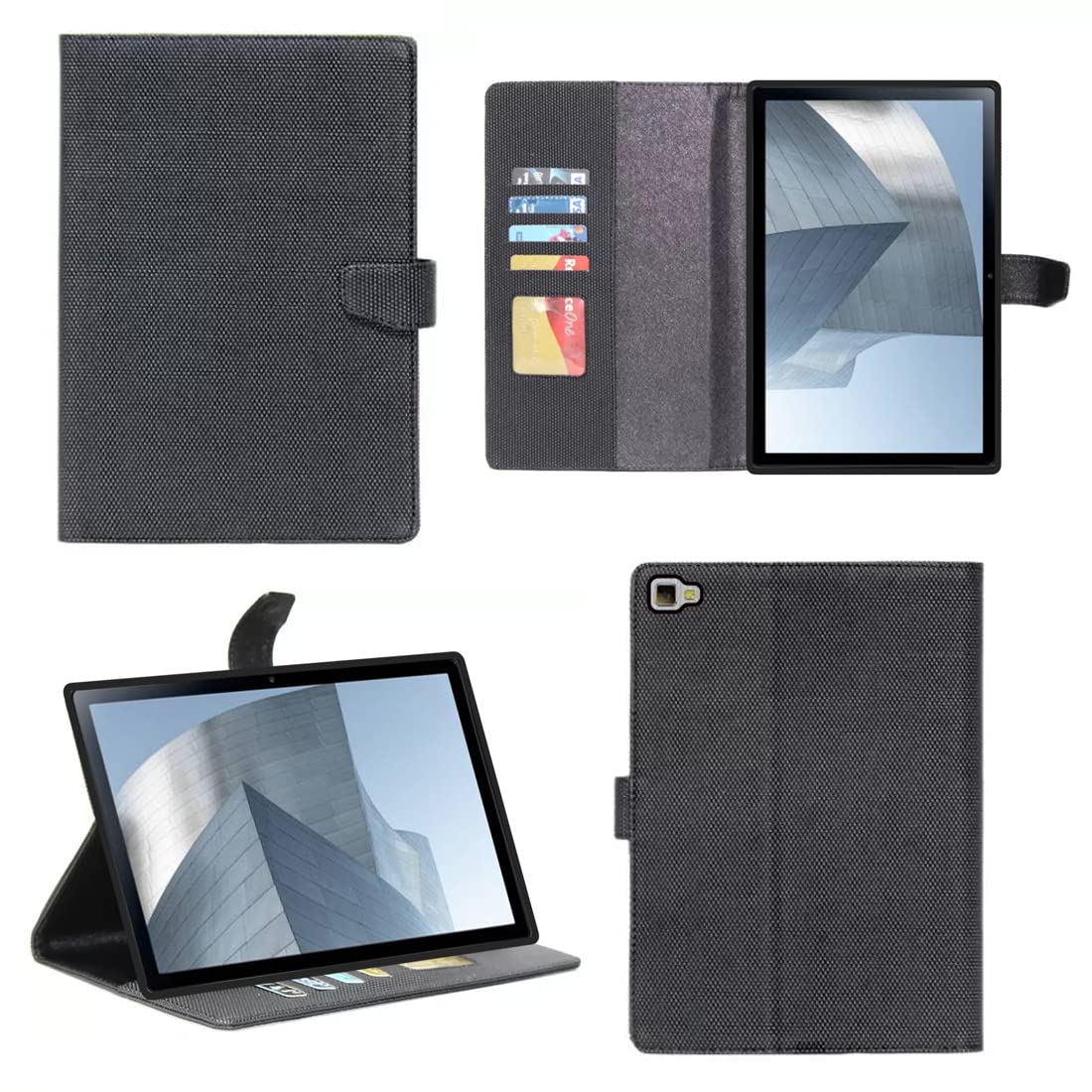 Zaoma Diary Stand Flip Flap Case Cover Compatible for Elevn eTab 11 Max Tablet Stand Flip Case Cover - Black