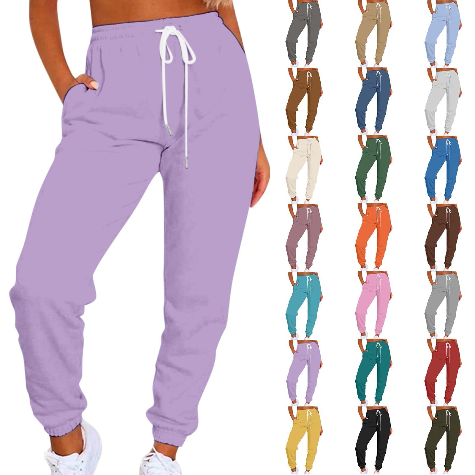 Pantalones largos de running para mujer, con bolsillo, cintura alta