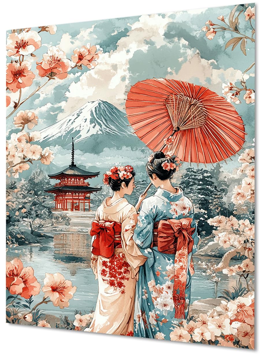Mount Fuji diamentowe zestawy artystyczne dla dorosłych, malarstwo diamentowe, japońskie kobiety, kryształowe zestawy artystyczne, dla dorosłych, dzieci, DIY, okrągłe wiertło, klejnot, kropki, haft