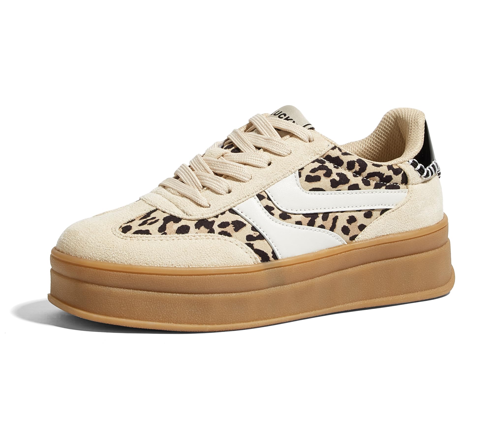 LUCKY STEP Plateau-Sneakers Damen, Retro-Stil mit Dicker Gummisohle, Bequem für Tennis, Skate und Training, Klassische Walking-Schuhe im lässigen Streetwear-Look