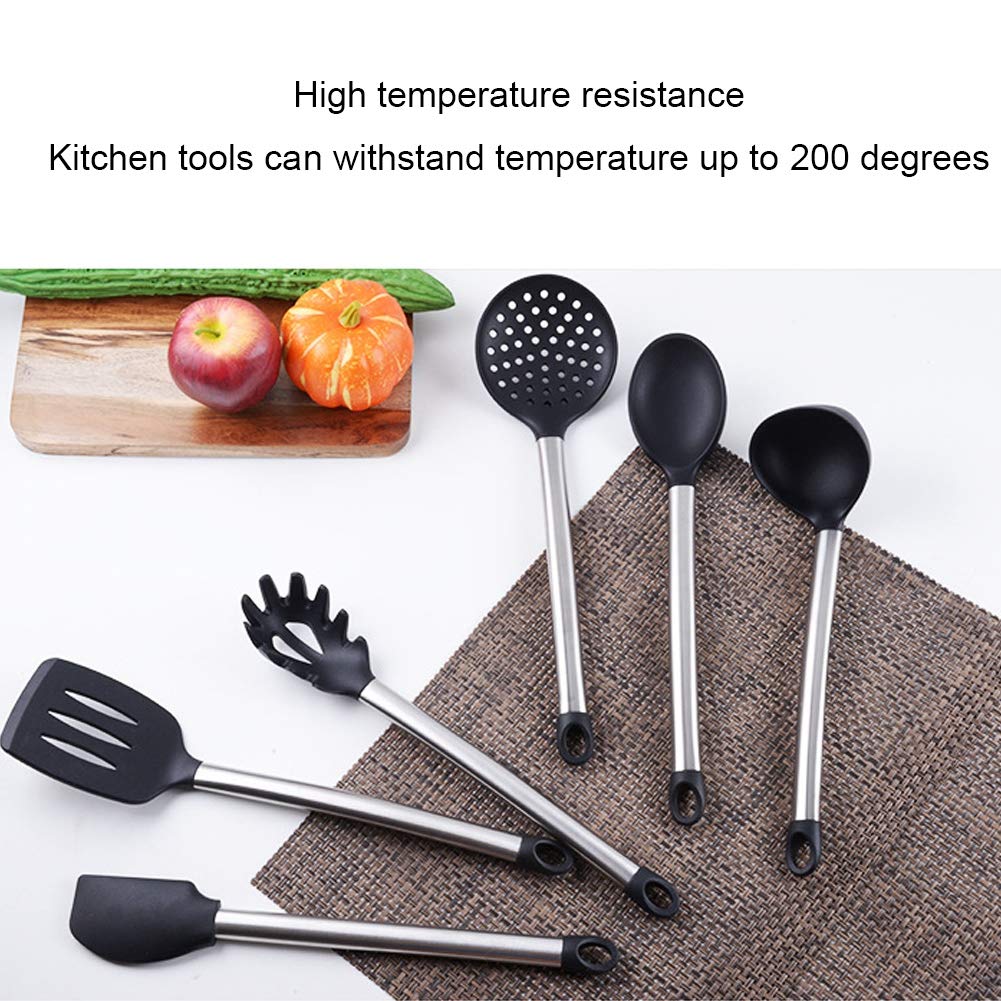 Ensemble d'ustensiles de cuisine en silicone, ensemble de spatule, ensemble de 6 pièces ensemble de spatule cuillère en silicone outils de cuisson antiadhésifs accessoires de cuisine