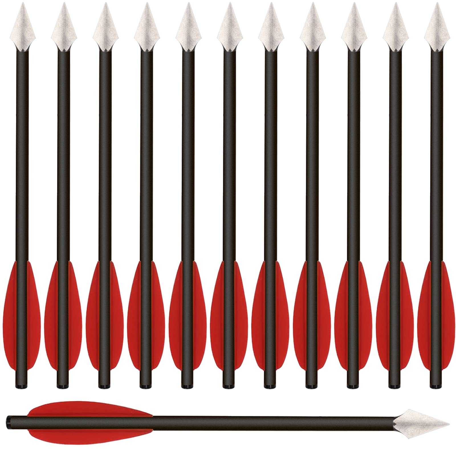 Mini Crossbow Bolts,6.3" Crossbow Arrows,Carbon Crossbow Bolts Arrows with Broadhead Tips Hunting Arrows for 50-80lbs Pistol Crossbow Practicing Shooting Target Small Hunting