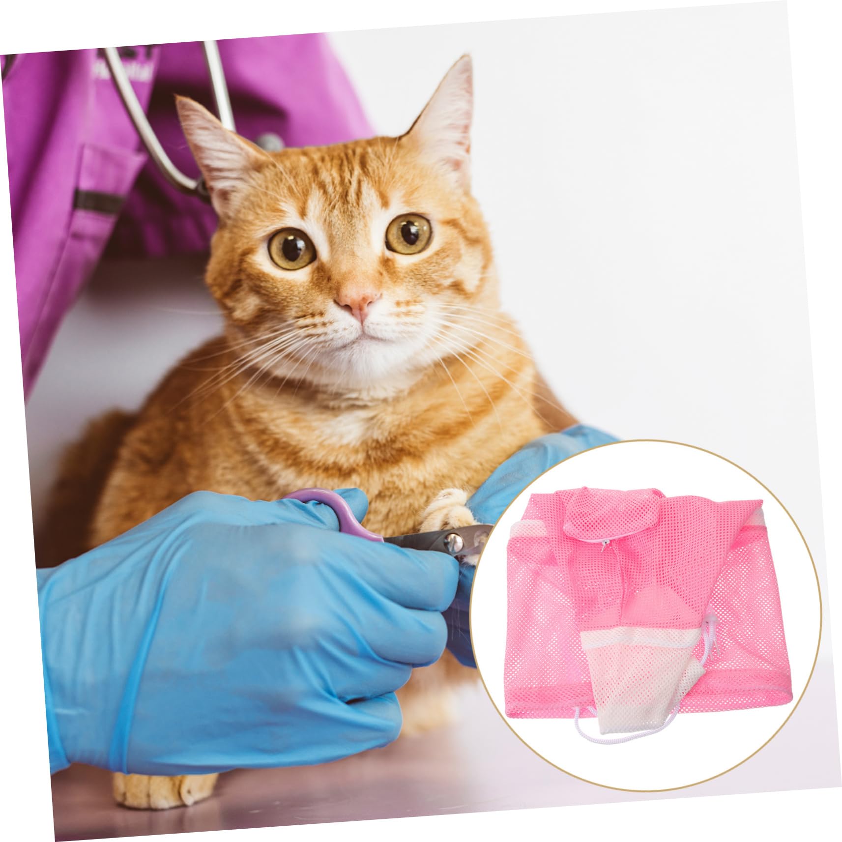 GRIRIW Pet Bathing Bag Cat Grooming Bag Pull Rope Buckle for Calm Bathing Grooming Sessions