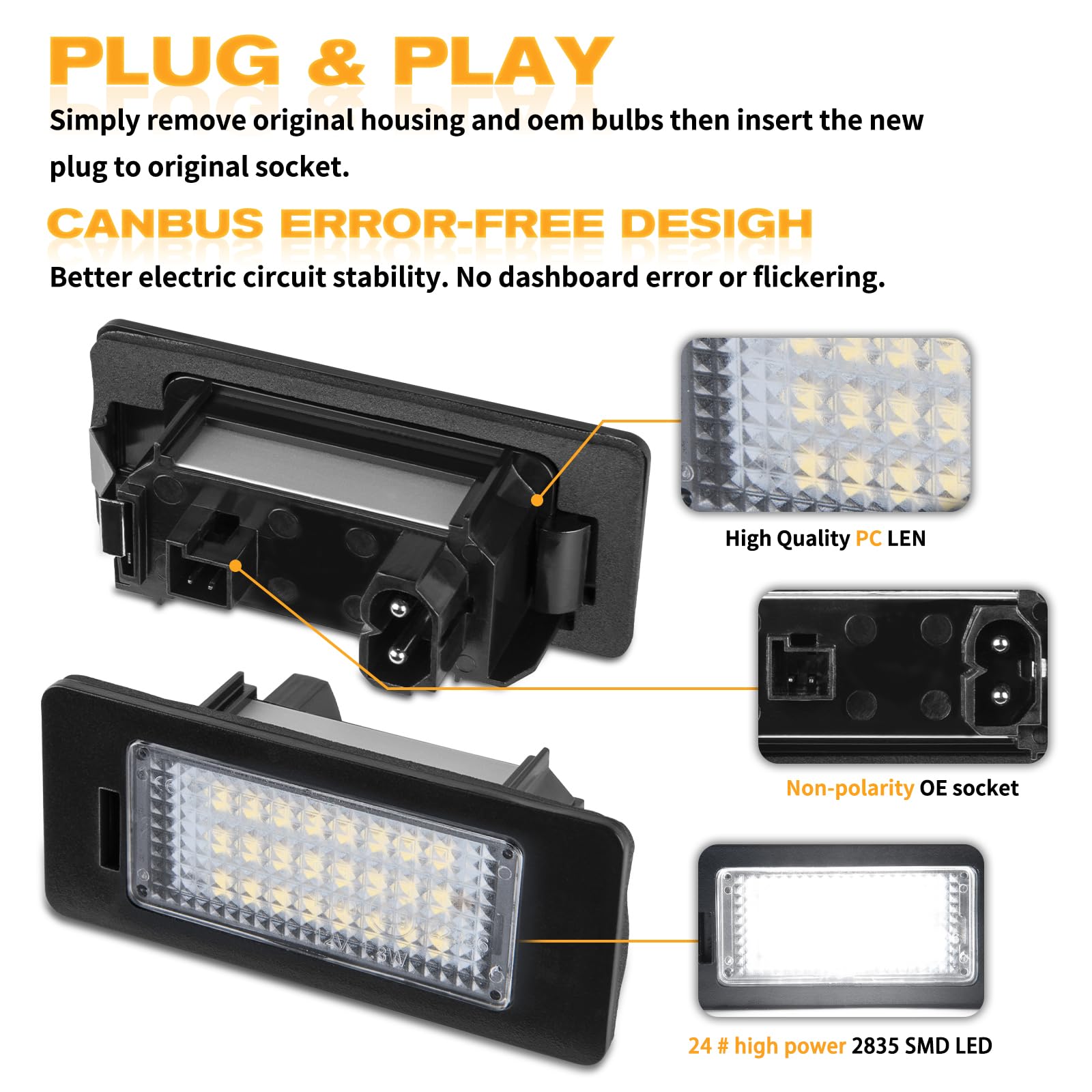 Cosmic achterlicht 80 mm met kentekenplaatverlichting 2 stuks