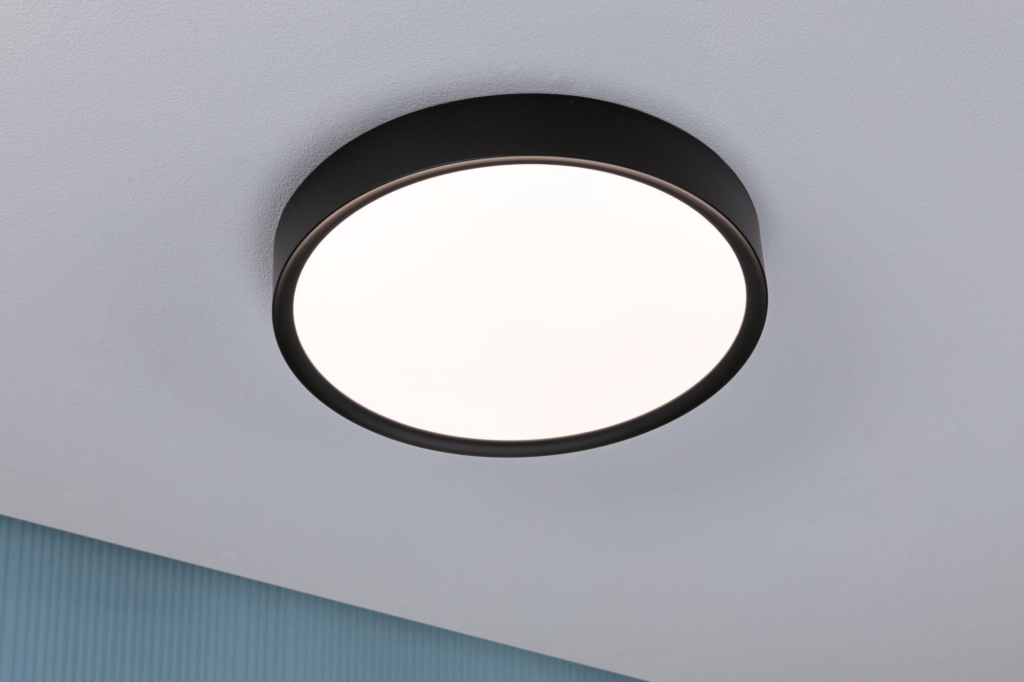 Paulmann 71086 LED Deckenleuchte Selection Bathroom Tega IP44 White Switch 1200lm 230V 22,5W Schwarz matt Badleuchte Badleuchte
